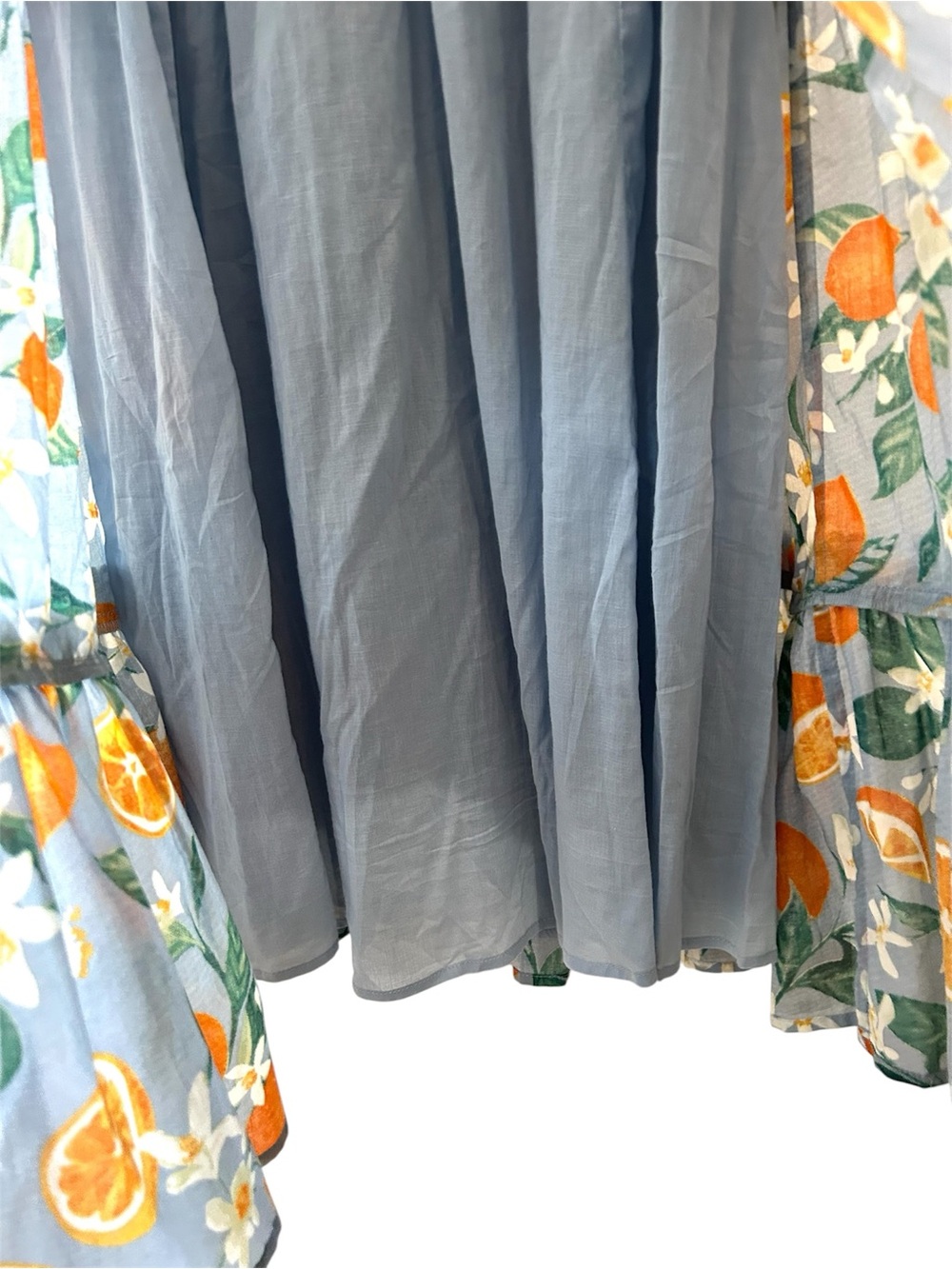 Jessakae Clementine smocked midi Dress M blue citrus orange cotton tiered NWT - Picture 11 of 12